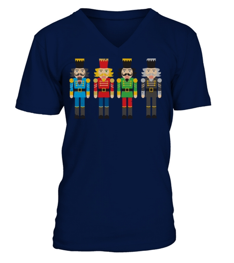Vintage Christmas Nutcracker Figures V-Neck T-shirt
