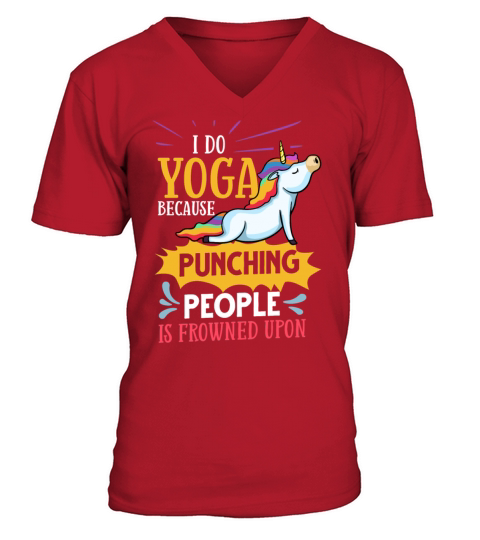Yoga Unicorn Beginner Workout Quotes Meditation V-Neck T-shirt