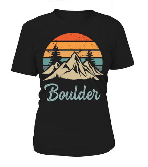 Boulder Colorado Retro Vintage Mountain Sunset Out Women's T-Shirt