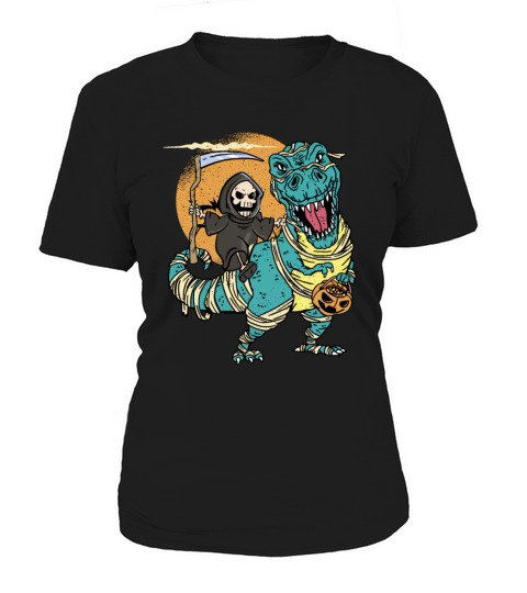 Creepy Grim Reaper Mummysaurus Trex For A Trick Or Women's T-Shirt