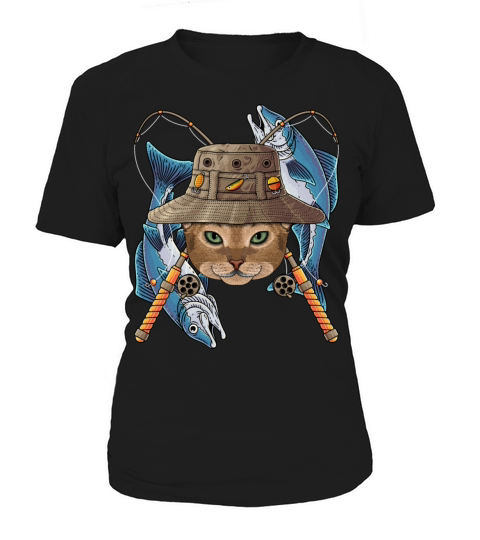 Fishing Abyssinian Outdoor Fisherman Cat Cute Fly Women's T-Shirt