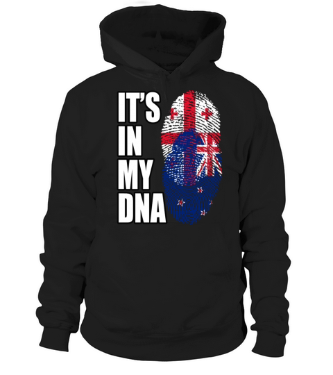 Georgian And New Zealand Mix Heritage DNA Flag Hoodie Unisex