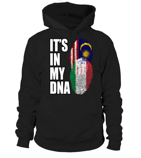 Malaysian And Italian Mix Heritage DNA Flag Hoodie Unisex