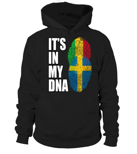 Malian And Swedish Mix Heritage DNA Flag Hoodie Unisex