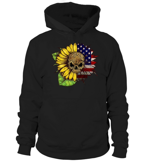 Sunflower American Flag Leopark Skull Lover Girls Hoodie Unisex
