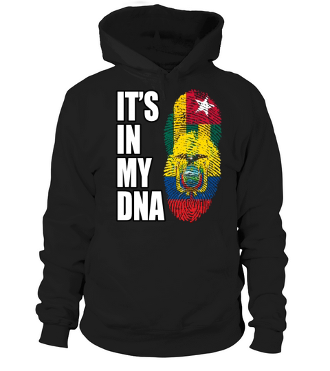 Togolese And Ecuadorian Mix Heritage DNA Flag Hoodie Unisex