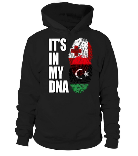 Tongan And Libyan Mix Heritage DNA Flag Hoodie Unisex