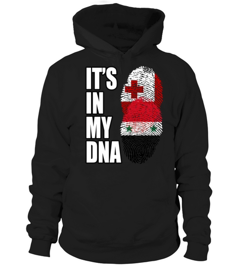 Tongan And Syrian Mix Heritage DNA Flag Hoodie Unisex