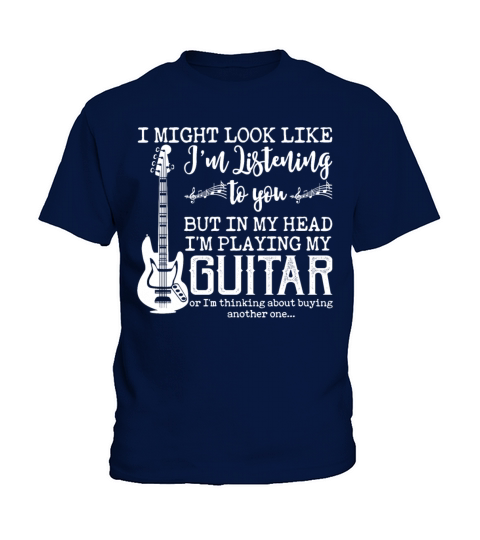 I Might Look Like In My Head Im Playing My Guitar Kids T-Shirt