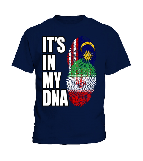 Malaysian And Iranian Mix Heritage DNA Flag Kids T-Shirt