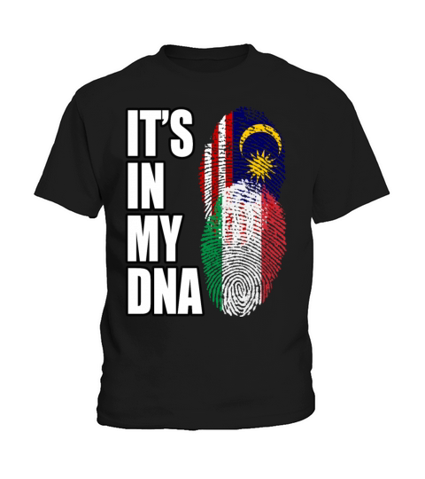 Malaysian And Italian Mix Heritage DNA Flag Kids T-Shirt
