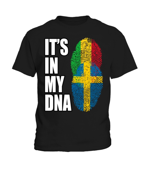 Malian And Swedish Mix Heritage DNA Flag Kids T-Shirt