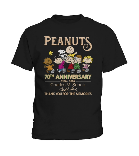 Peanuts 70th anniversary 1950 2020 Charles M Schulz thank you for the memories shirt Kids T-Shirt