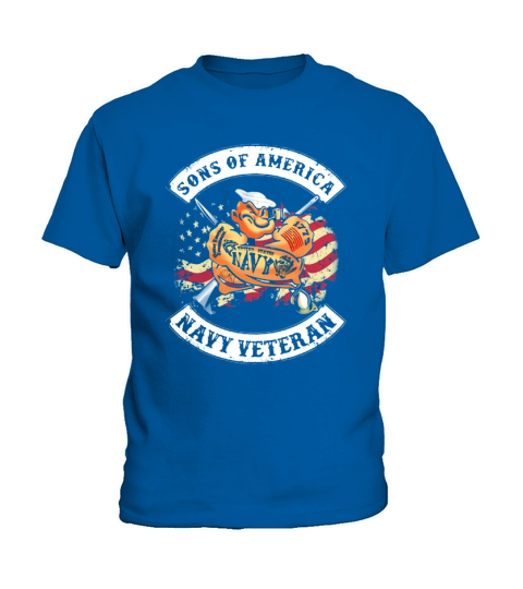 Popeye Sailor Man Son Of American flag Navy Veteran shirt Kids T-Shirt