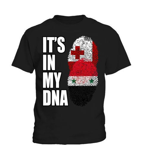 Tongan And Syrian Mix Heritage DNA Flag Kids T-Shirt
