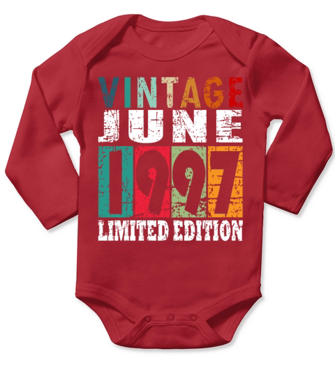 1997 vintage born in June gift Long Sleeve Baby One-Piece