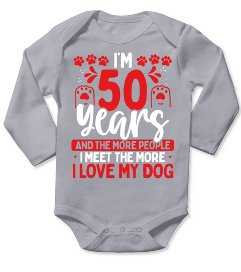 50 Year Old Dog Dad Dog 50th Birthday Pet Lover Long Sleeve Baby One-Piece