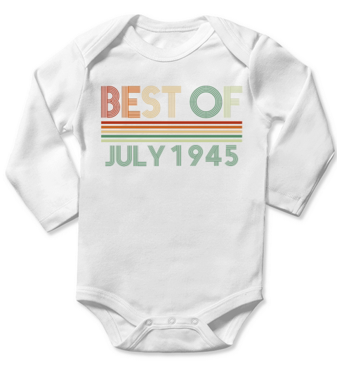 77th birthday July 1945 vintage gift idea Long Sleeve Baby One-Piece