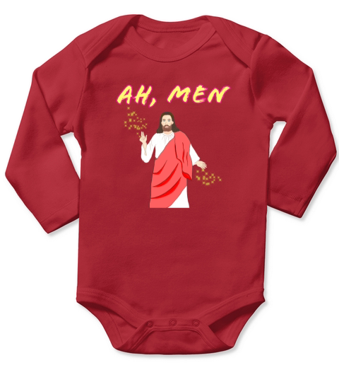 Ah Men Jesus Long Sleeve Baby One-Piece