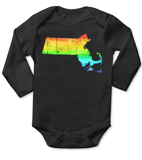 America State Massachusetts Gay Pride LGBT Pride Long Sleeve Baby One-Piece