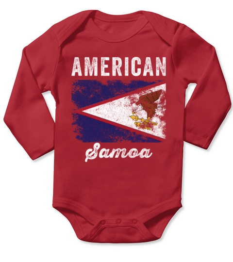 American samoa Flag Distressed Long Sleeve Baby One-Piece