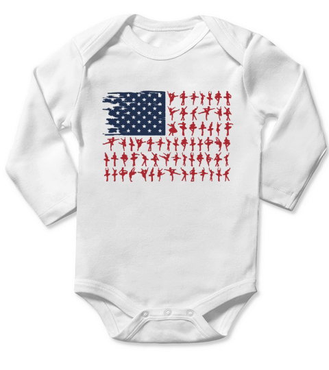 Ballet dancer American Flag 4th July independence day shirt Long Sleeve Baby One-Piece