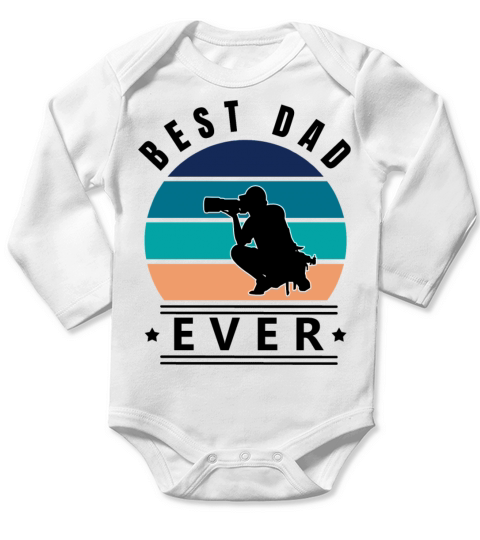 Best Dad Ever Photographer Long Sleeve Baby One-Piece