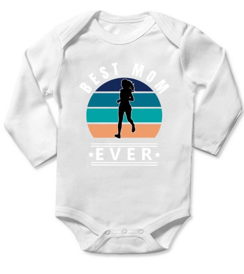 Best Mom ever JOGGING W Long Sleeve Baby One-Piece