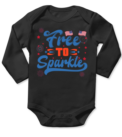 Free to sparkle 4th july Long Sleeve Baby One-Piece