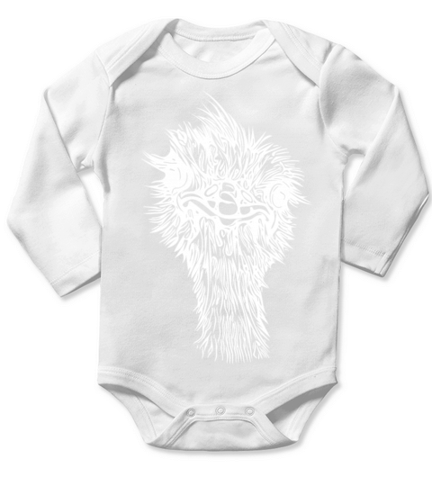 Funny Vintage Ostrich Head Long Sleeve Baby One-Piece