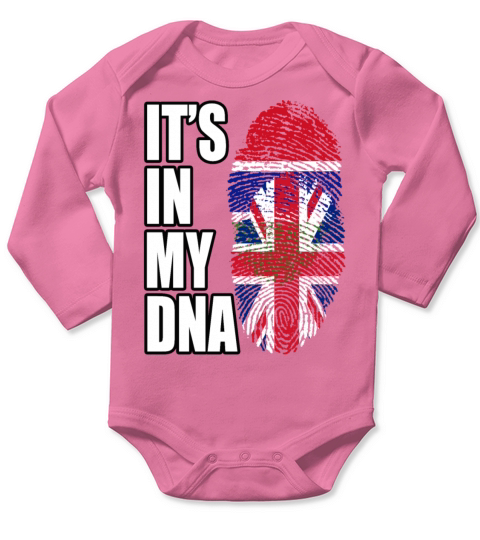 Gambian And British Mix Heritage DNA Flag Long Sleeve Baby One-Piece