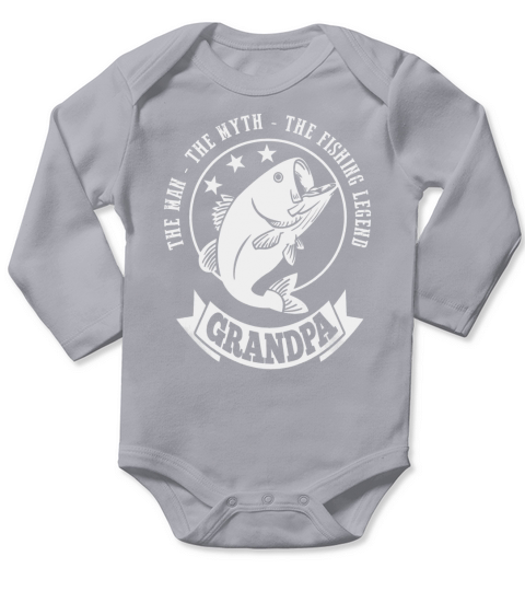 Grandpa Fishing Legend Long Sleeve Baby One-Piece