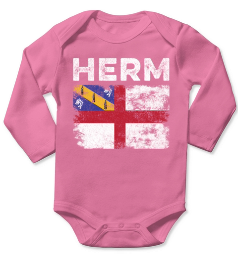 Herm Flag Distressed - Herm Flag Long Sleeve Baby One-Piece