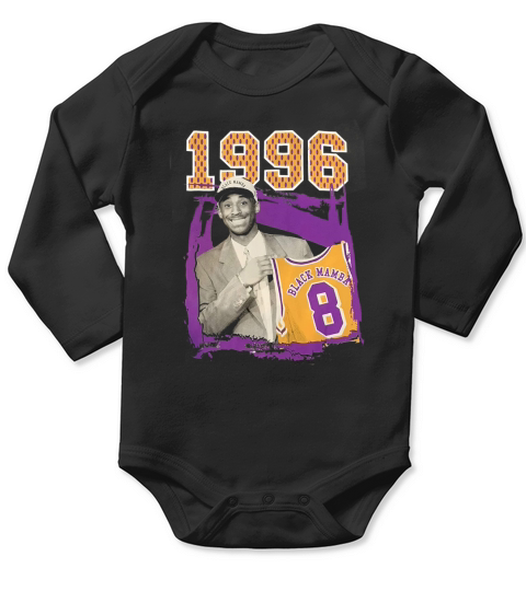 Kobe-Bryant 1996 Draft Day Black Mamba Number 8 Tribute T Shirt Long Sleeve Baby One-Piece