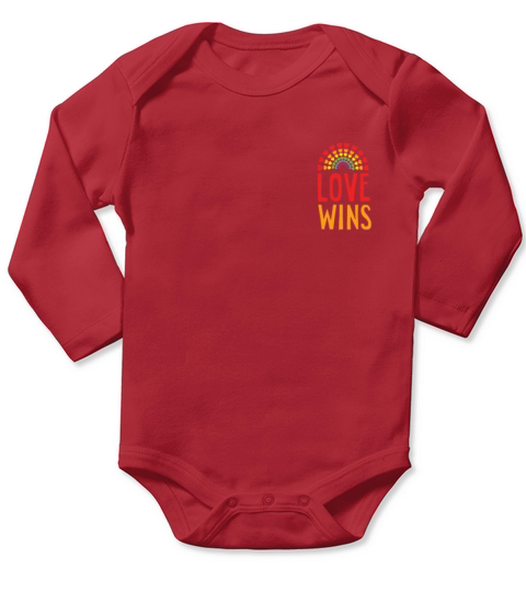 Love wins Rainbow pride LGBTQ pocket size design Long Sleeve Baby One-Piece