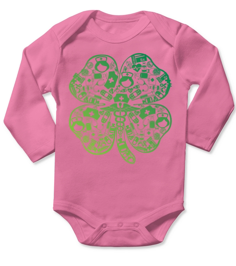 Lucky Nurse Four Leaf Clover St Patricks Day Long Sleeve Baby One-Piece