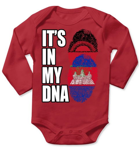 Malawian And Cambodian Mix Heritage DNA Flag Long Sleeve Baby One-Piece