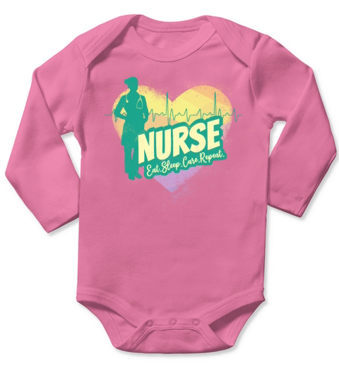 Nurse Heartbeat Vintage Graduation Nursing School Long Sleeve Baby One-Piece