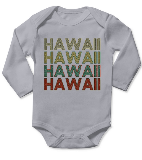 Retro America State Flag Vintage Hawaii Long Sleeve Baby One-Piece