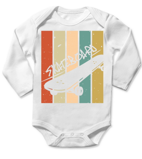 Retro Vintage Skateboard Long Sleeve Baby One-Piece