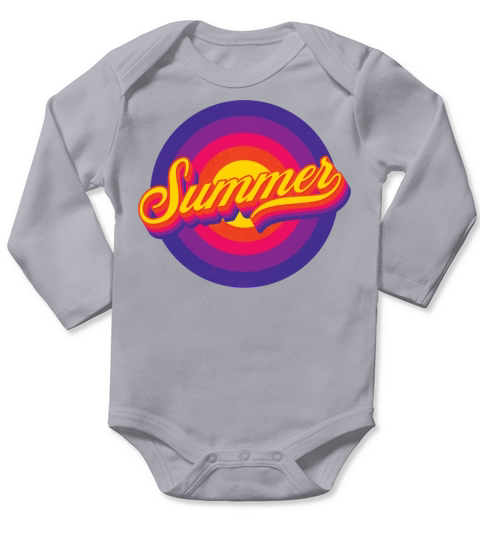 Summer Vintage Retro Style Typography Long Sleeve Baby One-Piece