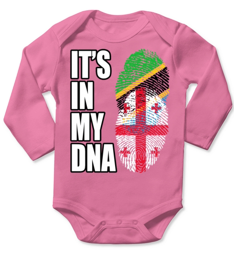 Tanzanian And Georgian Vintage Heritage DNA Flag Long Sleeve Baby One-Piece