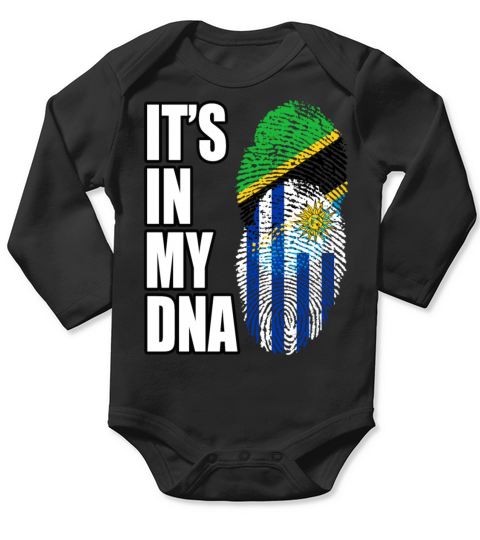 Tanzanian And Uruguayan Vintage Heritage DNA Flag Long Sleeve Baby One-Piece