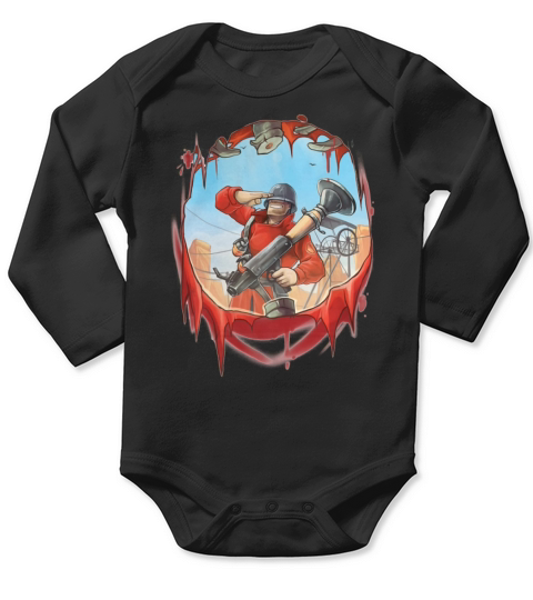 Team Fortress 2 "Red Bang Soldier Salute" t-shirt - TRS143 Long Sleeve Baby One-Piece