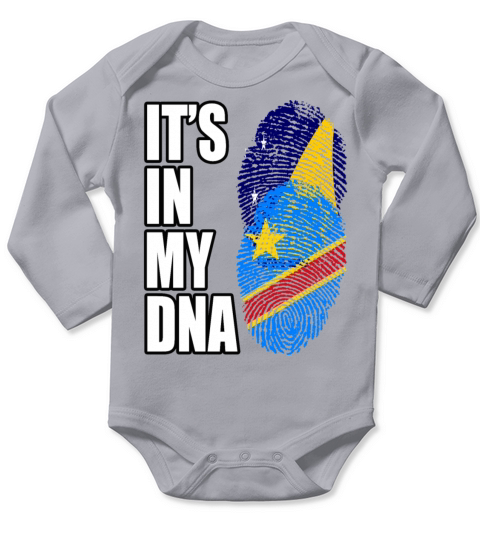 Tokelauan And Congolese Mix Heritage DNA Flag Long Sleeve Baby One-Piece