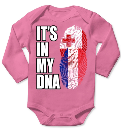 Tongan And French Mix Heritage DNA Flag Long Sleeve Baby One-Piece