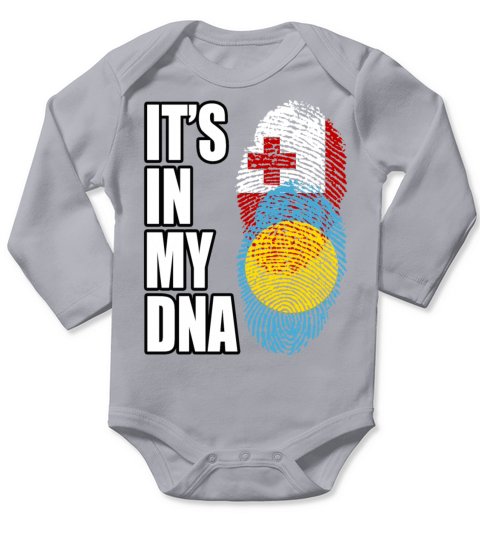 Tongan And Palauan Mix Heritage DNA Flag Long Sleeve Baby One-Piece