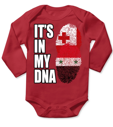 Tongan And Syrian Mix Heritage DNA Flag Long Sleeve Baby One-Piece