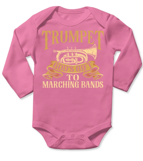 Trumpet Player Marching Band Long Sleeve Baby One-Piece