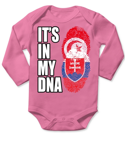 Tunisian And Slovak Mix Heritage DNA Flag Long Sleeve Baby One-Piece